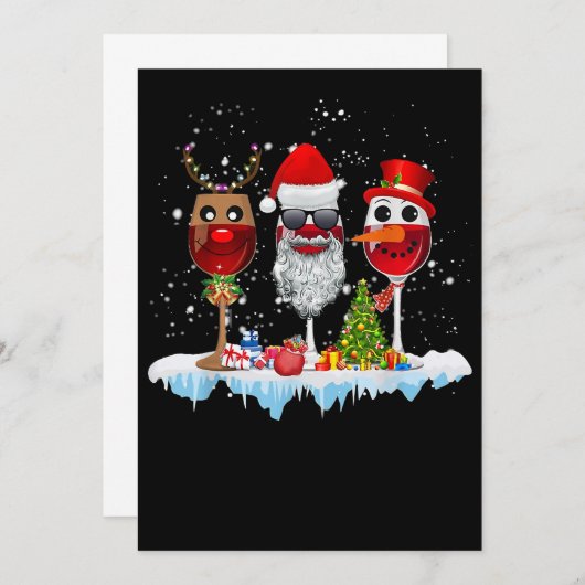 Drie glazen kerstlampjes voor de kerstman x save the date (Voorkant / Achterkant)