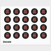 Drie glazen rode wijn grappige drinker kerst in ju ronde sticker (Vel)