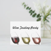 Drie glazen wijn Aangepaste uitnodiging (Staand voorkant)