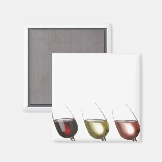 Drie glazen wijn op maat magneet (Voorkant / Achterkant)