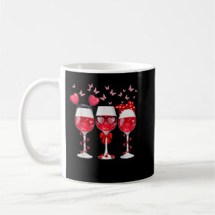 Drie glazen Wijnwarmte Funny Coupure Valentijns D Koffiemok
