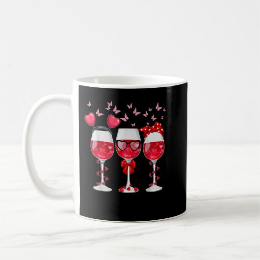 Drie glazen Wijnwarmte Funny Coupure Valentijns D Koffiemok (Links)