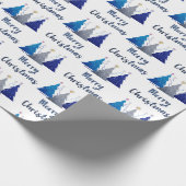 Drie glitter kerstboom met ster-groet cadeaupapier (Hoek)