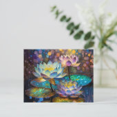Drie gloeiende lotusbloemen briefkaart (Staand voorkant)