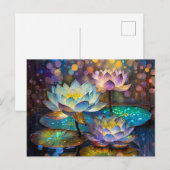 Drie gloeiende lotusbloemen briefkaart (Voorkant / Achterkant)