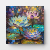 Drie gloeiende lotusbloemen fotoplaat (Voorkant)