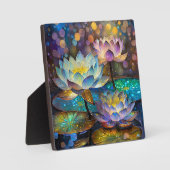 Drie gloeiende lotusbloemen fotoplaat (Voorkant)