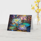 Drie gloeiende lotusbloemen kaart (Gele Bloem)