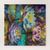 Drie gloeiende lotusbloemen legpuzzel (Horizontaal)