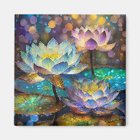 Drie gloeiende lotusbloemen