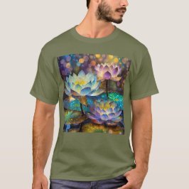 Drie gloeiende lotusbloemen t-shirt