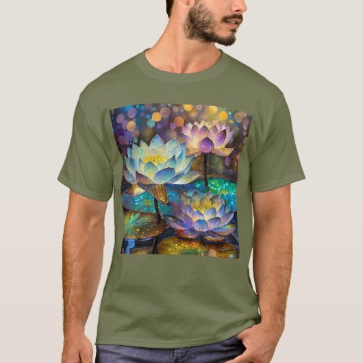 Drie gloeiende lotusbloemen t-shirt (Voorkant)