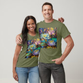 Drie gloeiende lotusbloemen t-shirt (Unisex)