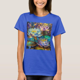 Drie gloeiende lotusbloemen t-shirt