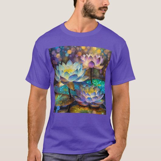 Drie gloeiende lotusbloemen t-shirt (Voorkant)