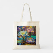 Drie gloeiende lotusbloemen tote bag (Achterkant)