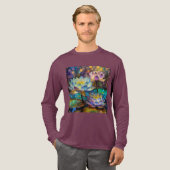Drie gloeiende lotusbloemen Tri-Blend shirt (Voorkant)