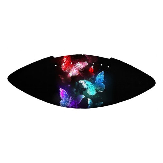 Drie gloeiende vlinders op een nachtachtergrond american football (Paneel)