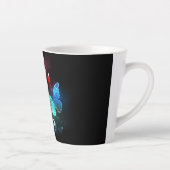 Drie gloeiende vlinders op een nachtachtergrond latte mok (Rechts)
