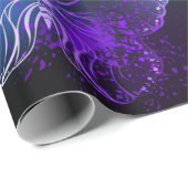 Drie gloeiende vlinders op nachtelijke achtergrond cadeaupapier (Rol Hoek)