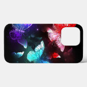 Drie gloeiende vlinders op nachtelijke achtergrond Case-Mate iPhone case (Achterkant (horizontaal))