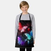 Drie gloeiende vlinders op nachtelijke achtergrond schort (Gedragen)