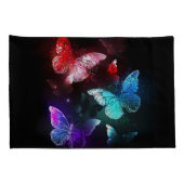 Drie gloeiende vlinders op nachtrust achtergrond kussensloop (Achterkant-Rechts)