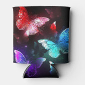 Drie gloeiende vlinders op nachtrust blikjeskoeler (Voorkant)