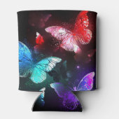 Drie gloeiende vlinders op nachtrust blikjeskoeler (Achterkant)