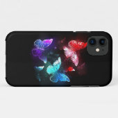 Drie gloeiende vlinders op nachtrust Case-Mate iPhone case (Achterkant (horizontaal))