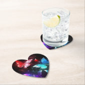 Drie gloeiende vlinders op nachtrust kartonnen onderzetters (Insitu)