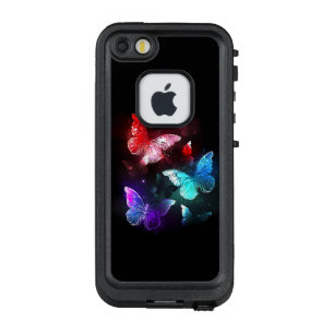 Drie gloeiende vlinders op nachtrust LifeProof FRÄ’ iPhone SE/5/5s hoesje