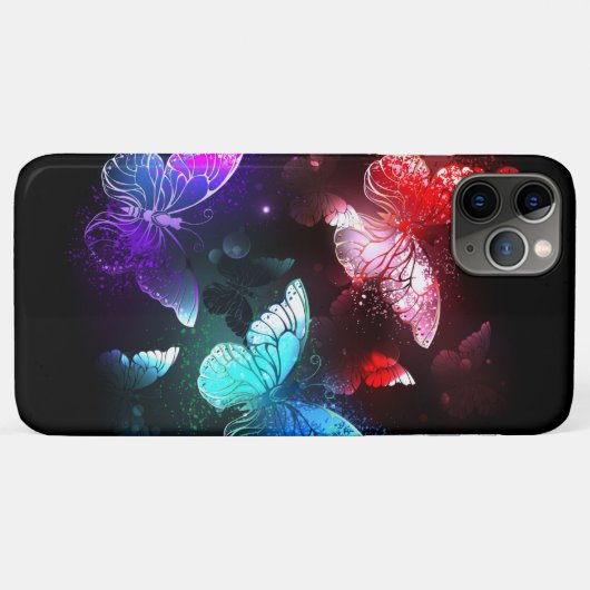 Drie gloeiende vlinders op nachtrustachtergrond Case-Mate iPhone case (Achterkant (horizontaal))