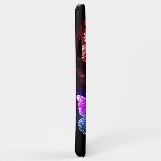 Drie gloeiende vlinders op nachtrustachtergrond Case-Mate iPhone case (Achterkant/rechts)