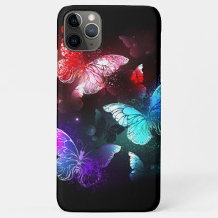 Drie gloeiende vlinders op nachtrustachtergrond Case-Mate iPhone case