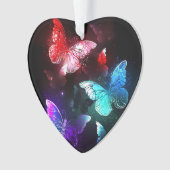 Drie gloeiende vlinders op nachtrustachtergrond ornament (voorkant)