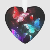 Drie gloeiende vlinders op nachtrustachtergrond ornament (voorkant)