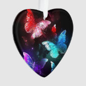 Drie gloeiende vlinders op nachtrustachtergrond ornament (voorkant)