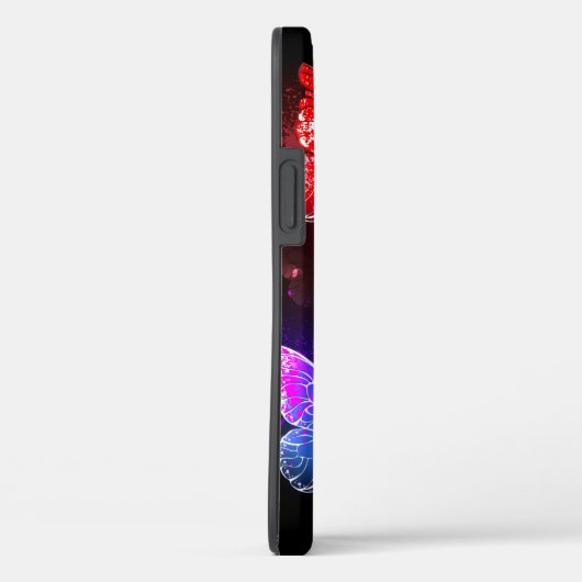 Drie gloeiende vlinders op nachtrustrondergrond Case-Mate iPhone case (Achterkant / Rechts)
