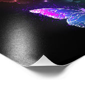 Drie gloeiende vlinders op nachtrustrondergrond foto afdruk (Hoek)