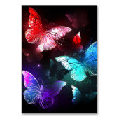 Drie gloeiende vlinders op nachtrustrondergrond kaart (Voorkant)
