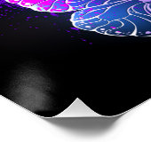 Drie gloeiende vlinders op nachtrustrondergrond perfect poster (Hoek)