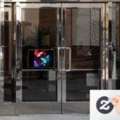 Drie gloeiende vlinders op nachtrustrondergrond raamsticker (Kantoordeur)