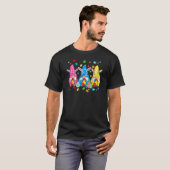 Drie Gnome Autisme Bewustzijn Puzzelstuk Happy Pa T-shirt (Voorkant volledig)