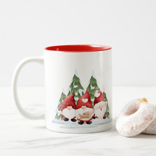 Drie Gnome Christmas Coffee Mok (Met donut)