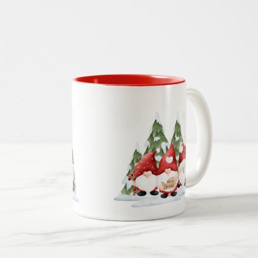 Drie Gnome Christmas Coffee Mok (Voorkant rechts)
