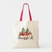 Drie Gnome Kerst Canvas tas (Achterkant)