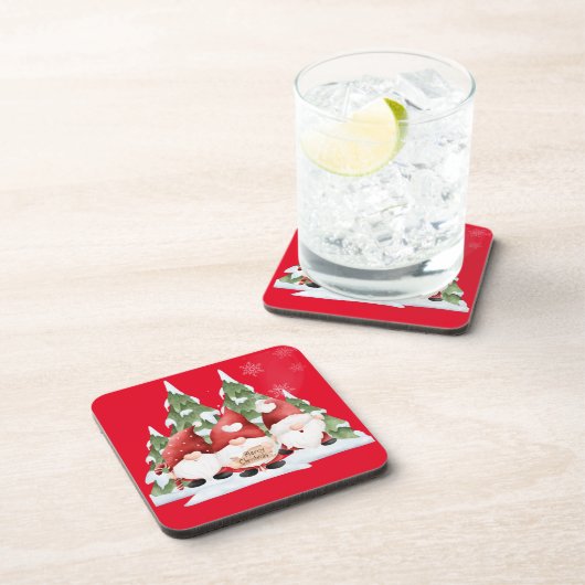 Drie Gnome Kerst Hard Plastic Onderzetter (Rechterzijde)