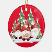 Drie Gnome Kerst Keramisch Ornament (Links)
