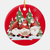 Drie Gnome Kerst Keramisch Ornament (Achterkant)
